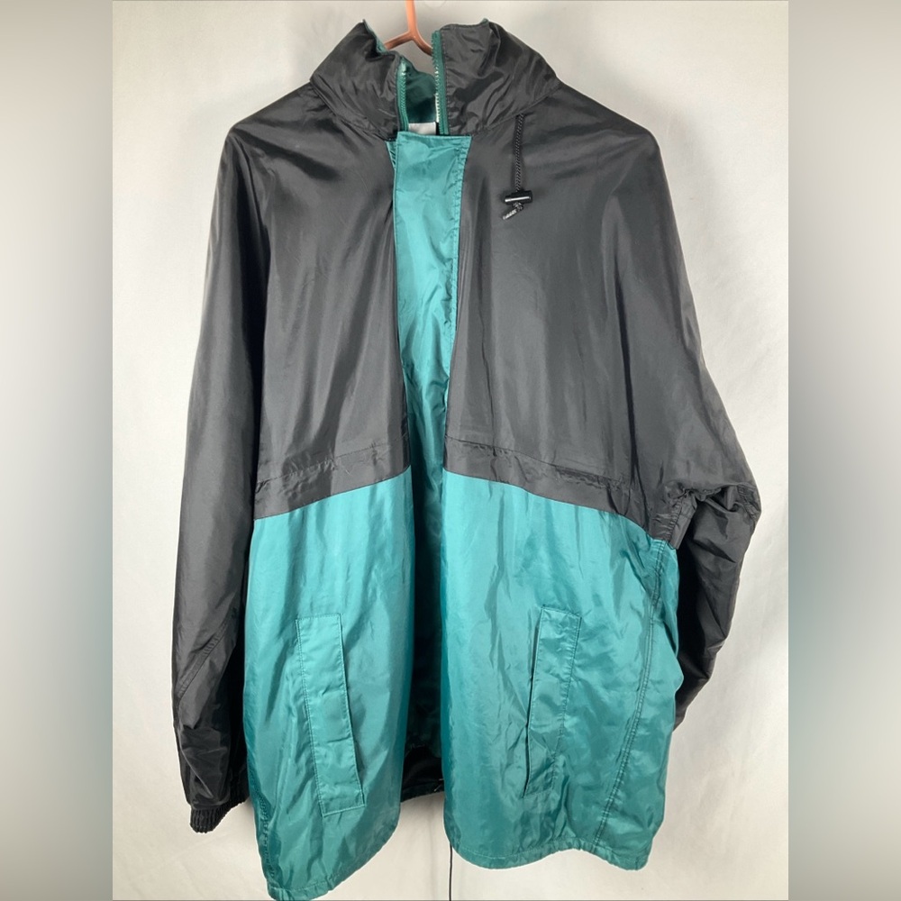 Bass Pro Shops XL Green Black Windbreaker Jacket Mesh Lined Zip Up Outdoor Coat‎